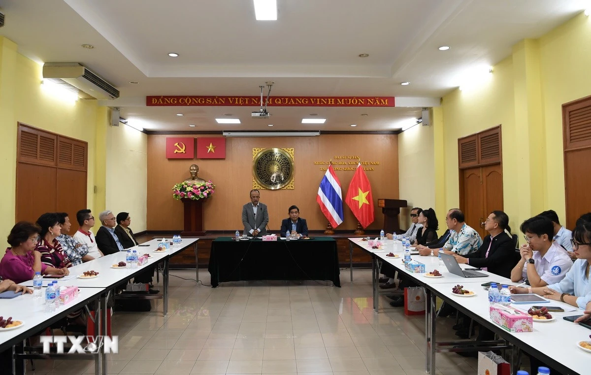 Đại sứ quán Việt Nam tại Thái Lan phối hợp với Ủy ban Nhà nước về người Việt Nam ở nước ngoài tổ chức hội thảo kết nối nguồn lực cộng đồng người Việt tại Thái Lan. (Ảnh: Phạm Hải/TTXVN)