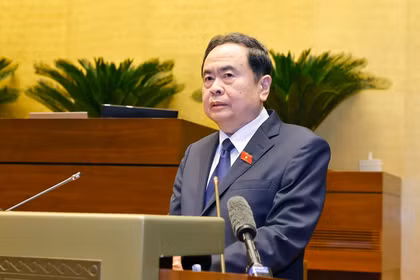 Chủ tịch Quốc hội Trần Thanh Mẫn phát biểu khai mạc hội nghị. (Ảnh: Doãn Tấn/TTXVN)