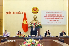 Chủ tịch Quốc hội Trần Thanh Mẫn chủ trì Hội nghị. (Ảnh: Doãn Tấn/TTXVN)