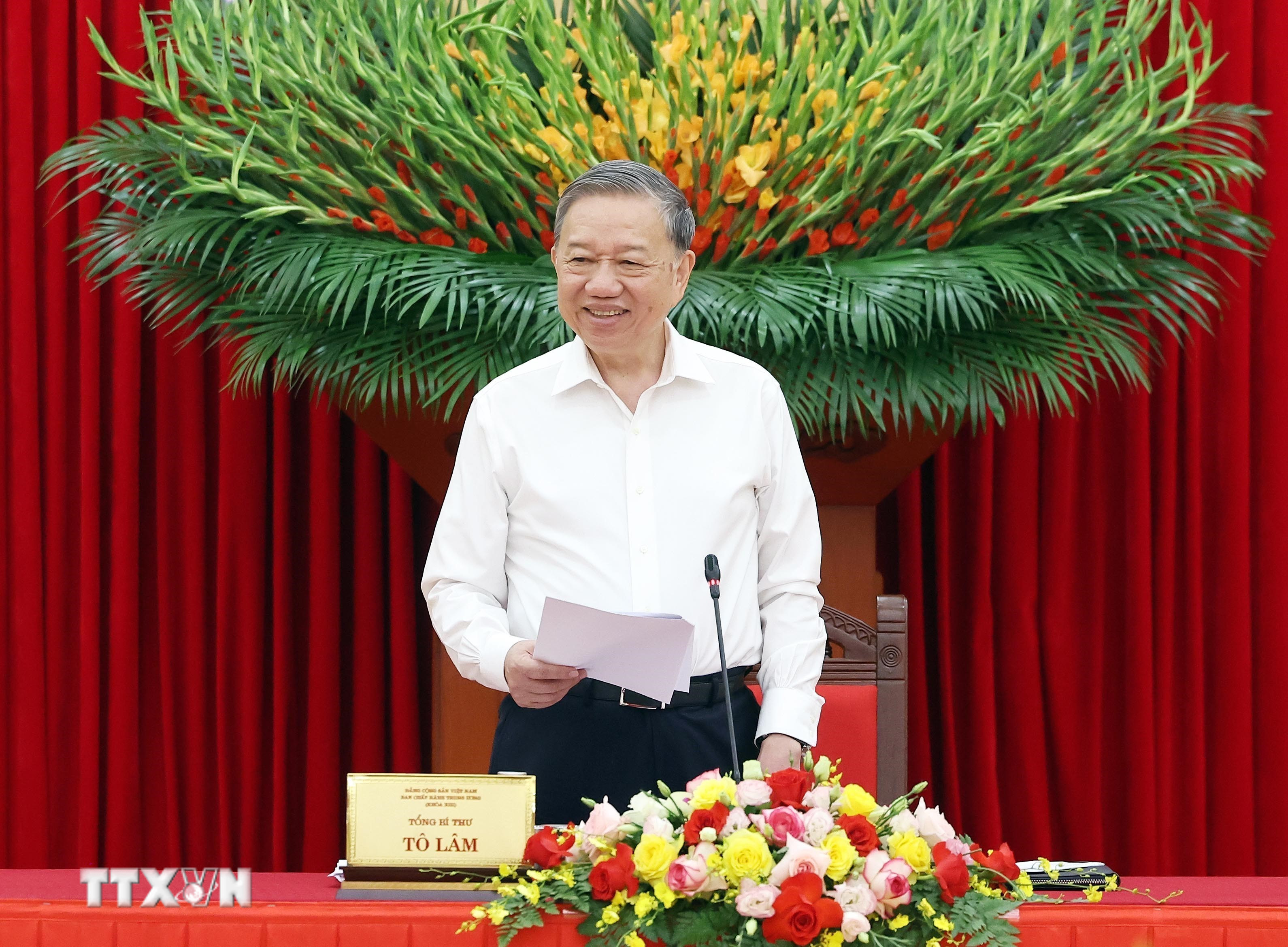 Tổng Bí thư Tô Lâm phát biểu. (Ảnh: Thống Nhất/TTXVN)