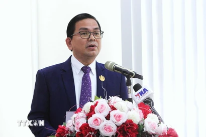 Tiến sỹ Kin Phea, Viện trưởng Viện Quan hệ quốc tế Campuchia, Viện Hàn lâm Hoàng gia Campuchia (RAC). (Ảnh: Hoàng Minh/TTXVN)