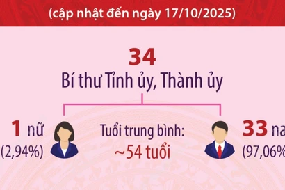 Một số thông tin tổng quan về 34 Bí thư Tỉnh ủy, Thành ủy nhiệm kỳ 2025-2030