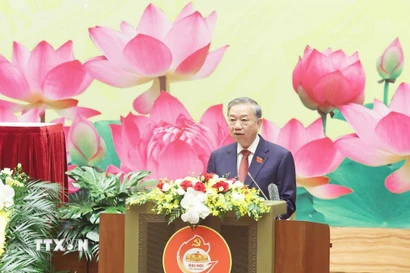 Tổng Bí thư Tô Lâm phát biểu chỉ đạo Đại hội đại biểu Đảng bộ Quốc hội lần thứ nhất. (Ảnh: Thống Nhất/TTXVN)