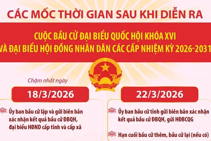Các mốc thời gian sau cuộc bầu cử Đại biểu Quốc hội khóa XVI và đại biểu HĐND các cấp