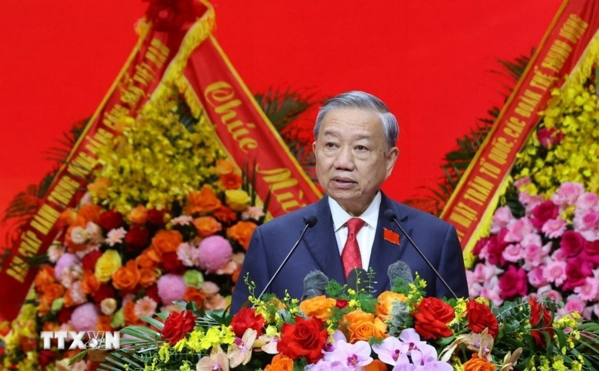 Tổng Bí thư Tô Lâm phát biểu chỉ đạo. (Ảnh: Văn Điệp/ TTXVN)