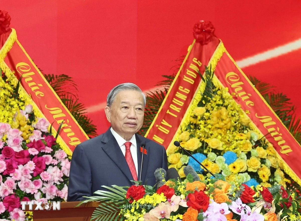 Tổng Bí thư Tô Lâm phát biểu chỉ đạo. (Ảnh: Thống Nhất/TTXVN)