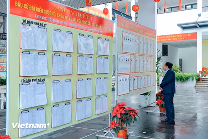 Công tác lập và niêm yết danh sách cử tri, danh sách người ứng cử, chuẩn bị cơ sở vật chất, phương án bảo đảm an ninh trật tự… đang được triển khai đúng tiến độ. (Ảnh: Hoài Nam/Vietnam+)