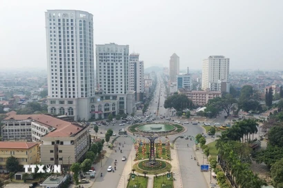 Một góc trung tâm tỉnh Thái Nguyên. (Ảnh: Hoàng Nguyên/TTXVN)