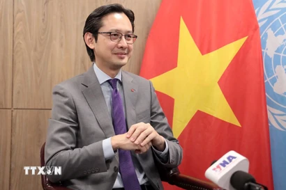 Đại sứ Đỗ Hùng Việt, Trưởng Phái đoàn thường trực Việt Nam tại Liên hợp quốc. (Nguồn: TTXVN phát)