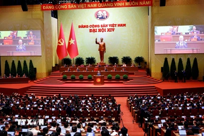 Toàn cảnh phiên khai mạc Đại hội XIV của Đảng. (Ảnh: TTXVN)