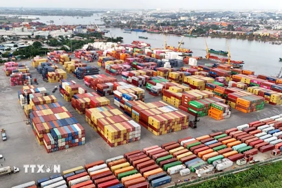 Hạ tầng cảng SOWATCO Long Bình, thành phố Thủ Đức. (Ảnh: Hồng Đạt/TTXVN)