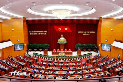 Hội nghị lần thứ 13 Ban Chấp hành Trung ương Đảng khóa XIII. (Ảnh: Doãn Tấn/TTXVN)