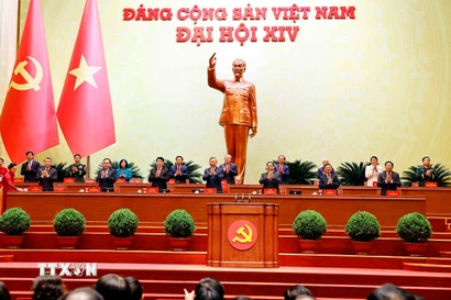 Đoàn Chủ tịch phiên trù bị Đại hội XIV của Đảng. (Ảnh: TTXVN)