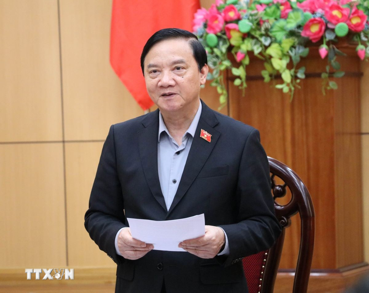 Phó Chủ tịch Quốc hội Nguyễn Khắc Định phát biểu. (Ảnh: TTXVN)