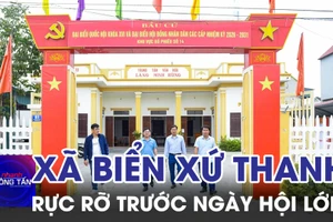Xã biển đông dân nhất tỉnh Thanh Hóa rực rỡ cờ hoa trước ngày hội lớn 