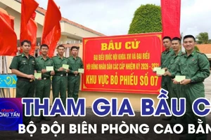 Bộ đội Biên phòng Cao Bằng tham gia bầu cử