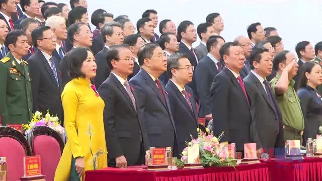 Khai mạc Đại hội đại biểu Đảng bộ tỉnh Ninh Bình lần thứ 1, nhiệm kỳ 2025-2030.m (Ảnh: TTXVN phát)