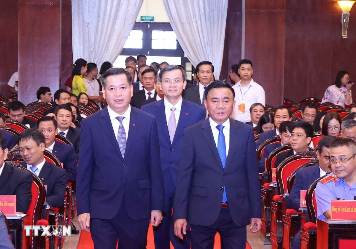 Đồng chí Trần Cẩm Tú, Ủy viên Bộ Chính trị, Thường trực Ban Bí thư, Bí thư Đảng uỷ các cơ quan Đảng Trung ương đến Đại hội. (Ảnh: Văn Điệp/TTXVN) ttxvn-dai-hoi-dai-bieu-dang-bo-cac-co-quan-dang-trung-uong-lan-thu-nhat-tien-hanh-phien-tru-bi-24-1.jpg