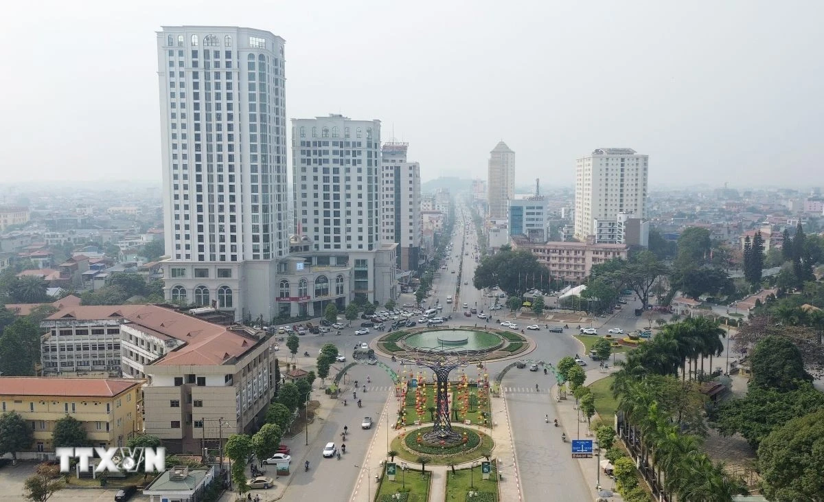 Một góc trung tâm tỉnh Thái Nguyên. (Ảnh: Hoàng Nguyên/TTXVN)