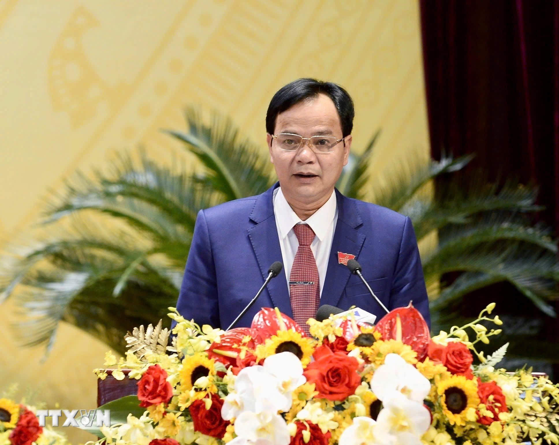 Giám đốc Sở Khoa học và Công nghệ Thanh Hóa Trần Duy Bình khẳng định các văn kiện đã được chuẩn bị công phu, kỹ lưỡng, khoa học, có nhiều điểm mới, có tầm chiến lược. (Ảnh: Hoa Mai/TTXVN)