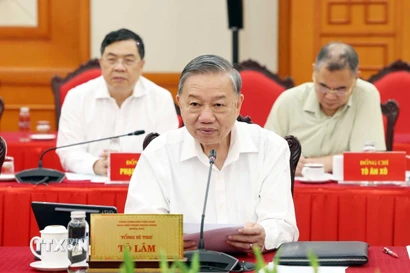 Tổng Bí thư Tô Lâm phát biểu. (Ảnh: Thống Nhất/TTXVN)