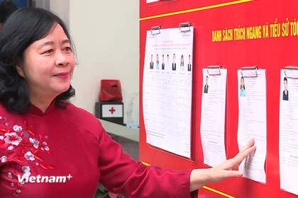 Chủ tịch UB Trung ương MTTQ Bùi Thị Minh Hoài bầu cử tại phường Xuân Đỉnh