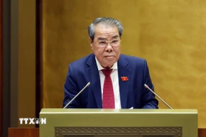 Chủ nhiệm Ủy ban Dân nguyện và Giám sát của Quốc hội Dương Thanh Bình trình bày Báo cáo kết quả giám sát việc giải quyết kiến nghị của cử tri gửi đến Kỳ họp thứ 9, Quốc hội khóa XV. (Ảnh: Phạm Kiên/TTXVN)