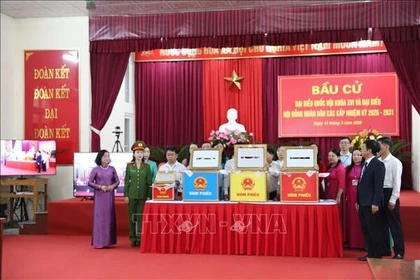 Bầu cử Quốc hội và HĐND: Vận hành mẫu quy trình bỏ phiếu tại Thanh Hóa