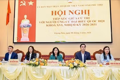 Bầu cử Quốc hội và HĐND: Chủ tịch Ủy ban Trung ương MTTQ Bùi Thị Minh Hoài tiếp xúc cử tri tại Đơn vị bầu cử số 5