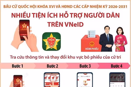 Bầu cử Quốc hội và HĐND các cấp: Cách tra cứu thông tin và thay đổi khu vực bỏ phiếu trên VNeID