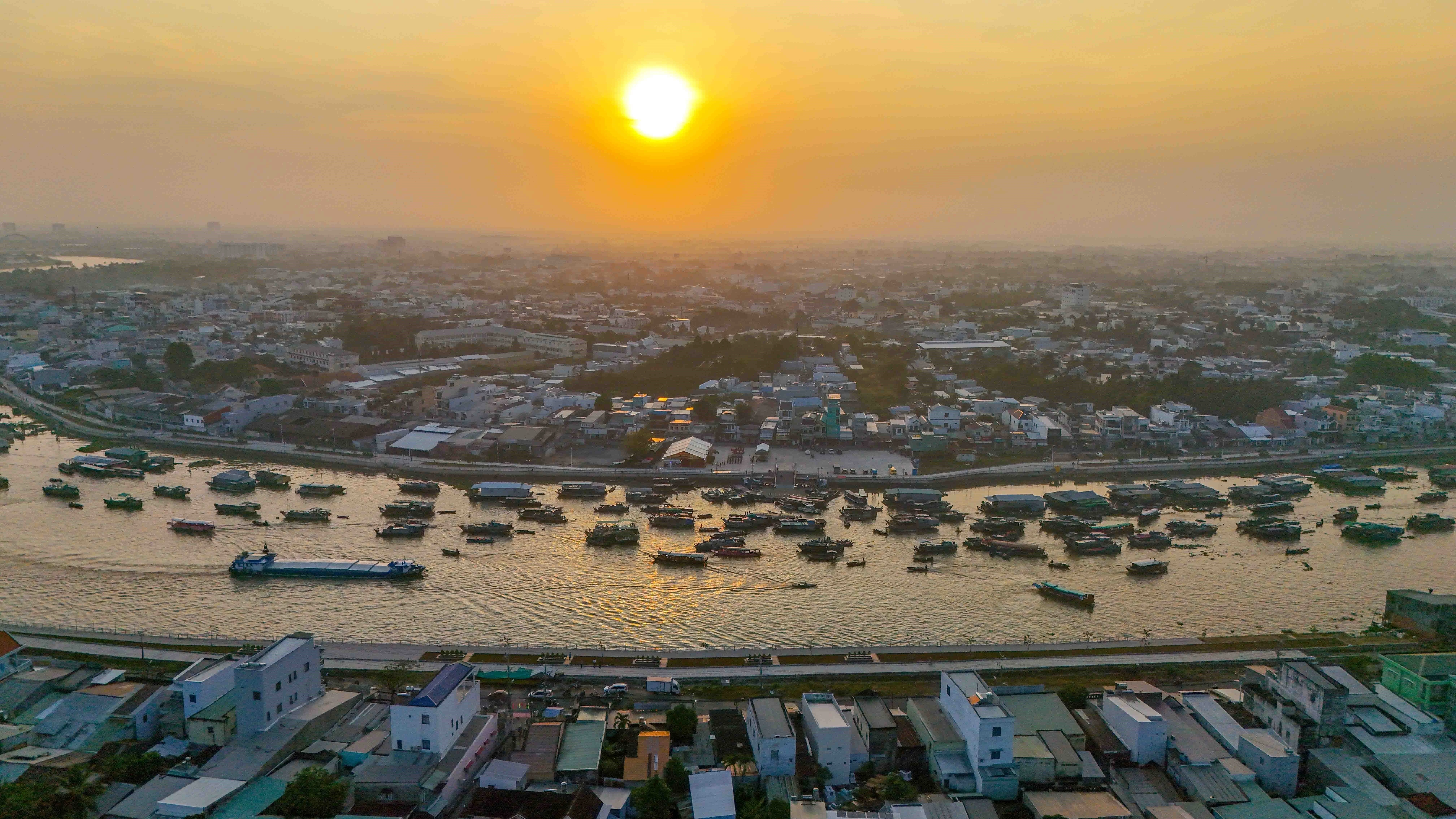 Âu thuyền Cái Khế đi vào vận hành năm 2024 góp phần chống ngập cho khu vực trung tâm thành phố Cần Thơ. (Ảnh: Thanh Liêm/TTXVN)