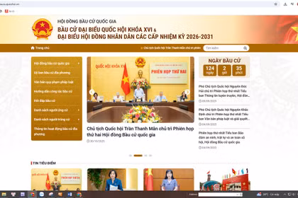 Trang thông tin điện tử bầu cử. (Ảnh chụp màn hình)