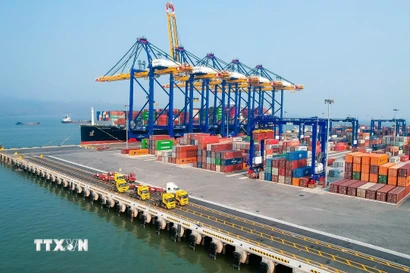 Cảng Container Quốc tế Hateco Hải Phòng (HHIT). (Ảnh: Hoàng Ngọc/TTXVN)