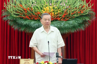 Tổng Bí thư Tô Lâm, Trưởng Ban Chỉ đạo Trung ương phát biểu. (Ảnh: Thống Nhất/TTXVN)