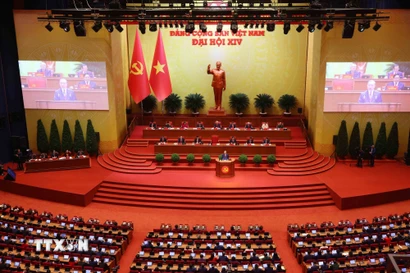 Quang cảnh phiên khai mạc Đại hội XIV của Đảng. (Ảnh: TTXVN)