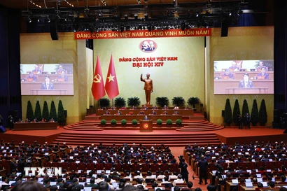 Toàn cảnh phiên khai mạc Đại hội XIV của Đảng. (Ảnh: TTXVN)