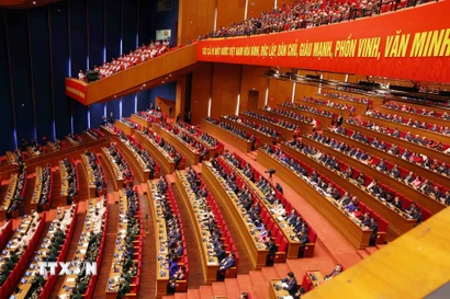 Quang cảnh phiên khai mạc Đại hội XIV của Đảng. (Ảnh: TTXVN)