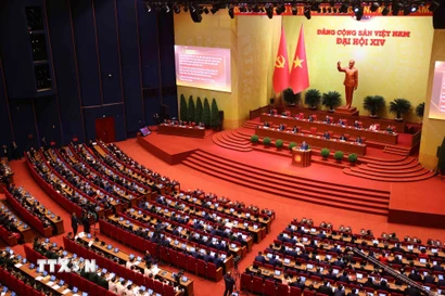 Quang cảnh phiên khai mạc Đại hội XIV của Đảng. (Ảnh: TTXVN)