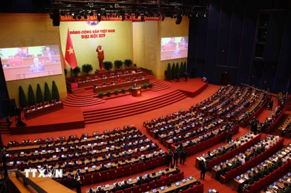 Quang cảnh phiên khai mạc Đại hội XIV của Đảng. (Ảnh: TTXVN)