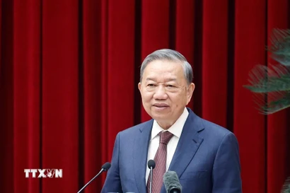 Tổng Bí thư Tô Lâm phát biểu. (Ảnh: Thống Nhất/TTXVN)