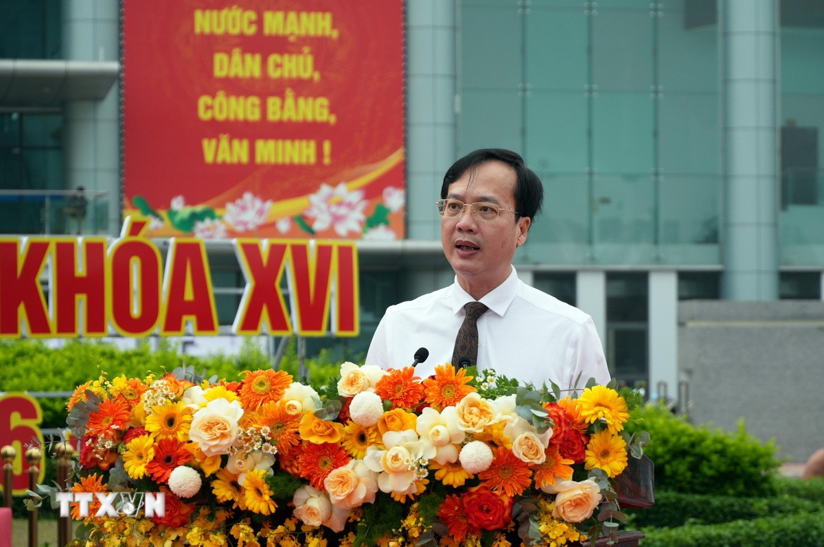 Phó Bí thư Tỉnh ủy, Chủ tịch UBND tỉnh Vĩnh Long Trần Trí Quang. (Ảnh: Phạm Minh Tuấn/TTXVN)