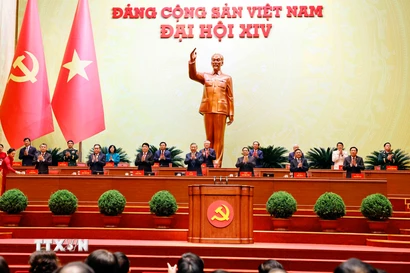 Đoàn Chủ tịch phiên trù bị Đại hội XIV của Đảng. (Ảnh: TTXVN)