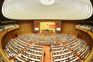 Quang cảnh Hội nghị toàn quốc nghiên cứu, học tập, quán triệt và triển khai thực hiện Nghị quyết Đại hội XIV của Đảng tại điểm cầu chính Hội trường Diên Hồng, Nhà Quốc hội, chiều 7/2. (Ảnh: Phương Hoa/TTXVN)