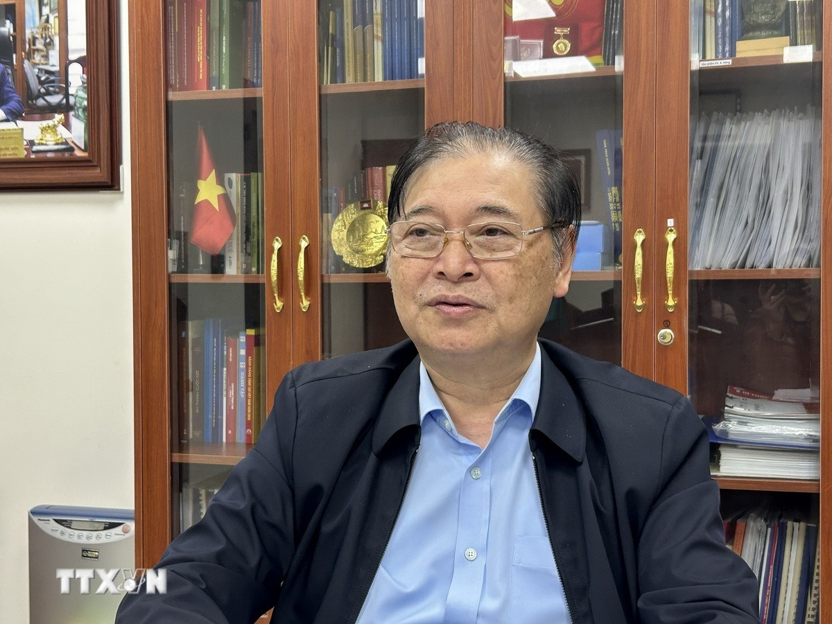 Tiến sỹ khoa học Phan Xuân Dũng, Chủ tịch Liên hiệp các Hội Khoa học và Kỹ thuật Việt Nam, kỳ vọng về sứ mệnh của giới trí thức tại Đại hội XIV của Đảng. (Ảnh: Diệu Thúy/TTXVN)