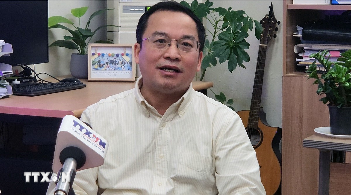 Giáo sư Thái Đức Kiên, Khoa Xây dựng và Môi trường đánh giá quyết tâm triển khai tinh gọn bộ máy của Đảng và Nhà nước ta là một thành công lớn. (Ảnh: Trường Giang/TTXVN)