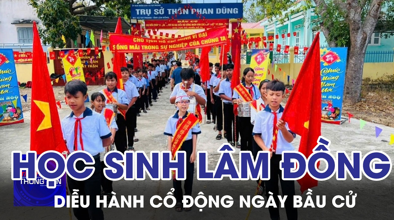 Học sinh miền núi Lâm Đồng diễu hành cổ động ngày bầu cử 