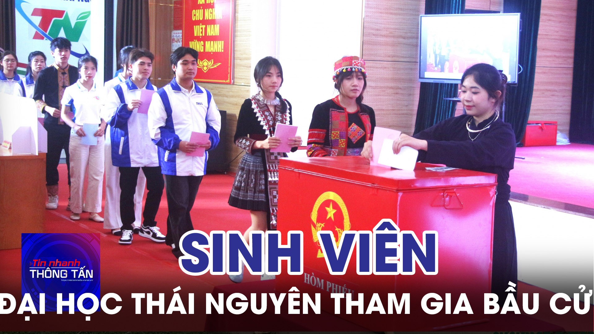 Sinh viên Đại học Thái Nguyên tham gia bầu cử 