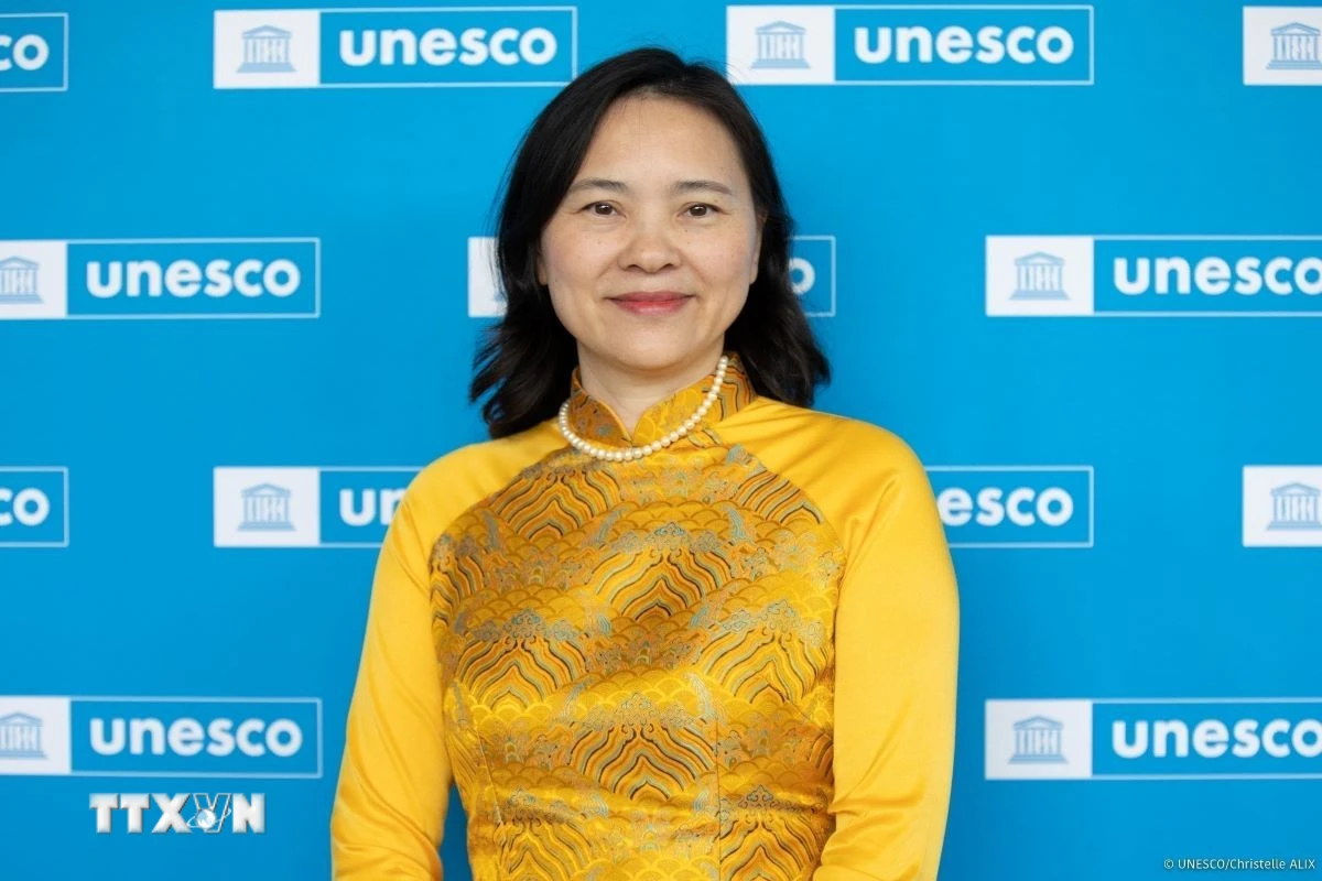 Đại sứ Nguyễn Thị Vân Anh, Trưởng Phái đoàn Đại diện thường trực Việt Nam bên cạnh UNESCO. (Ảnh: Thu Hà/TTXVN)