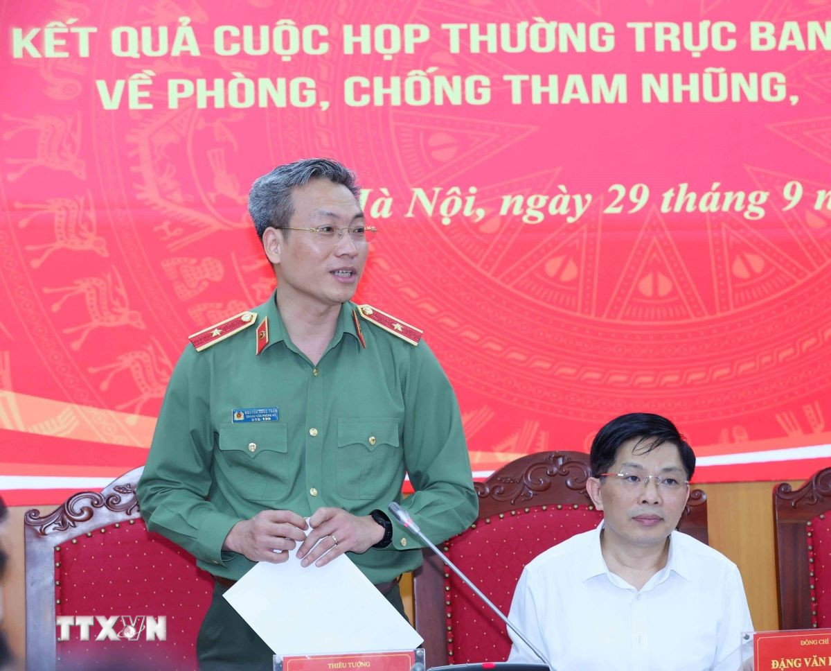 Thiếu tướng Nguyễn Quốc Toản, Chánh Văn phòng Bộ Công an. (Ảnh: Phương Hoa/TTXVN) 