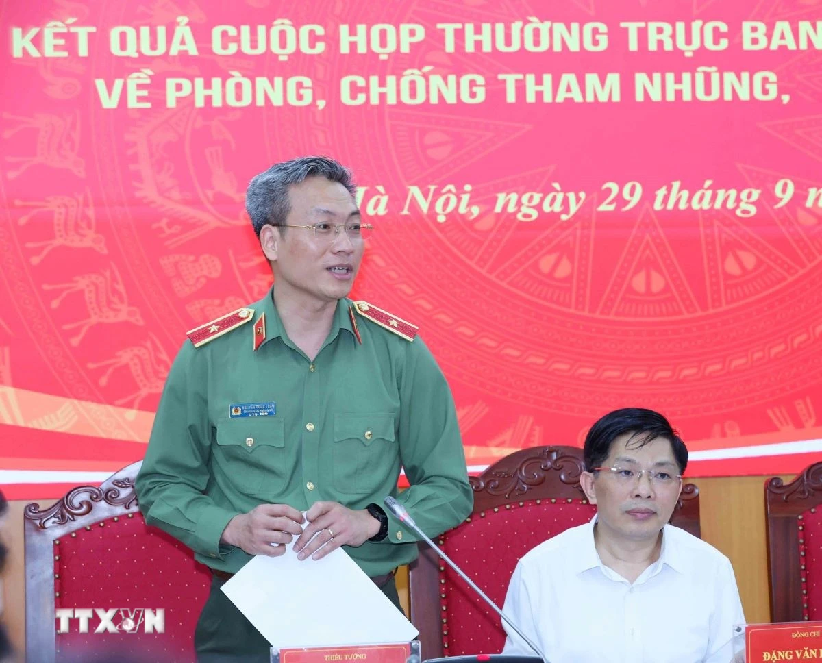 Thiếu tướng Nguyễn Quốc Toản, Chánh Văn phòng Bộ Công an. (Ảnh: Phương Hoa/TTXVN) 